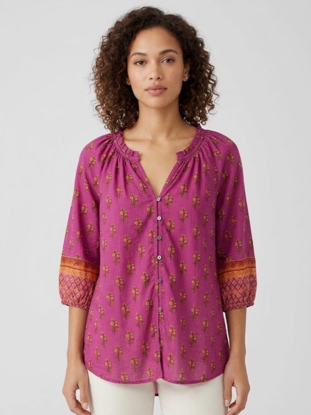 Sundance Pink Floral Boho Blouse